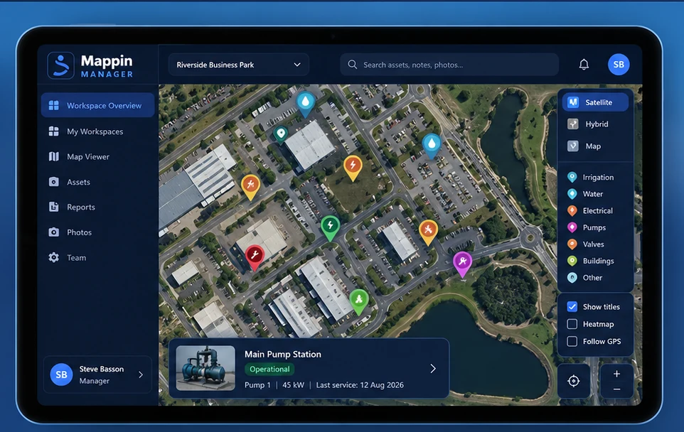 Mappin Manager Windows workspace