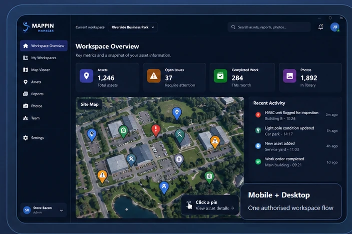 Mappin Manager generic asset-management workspace